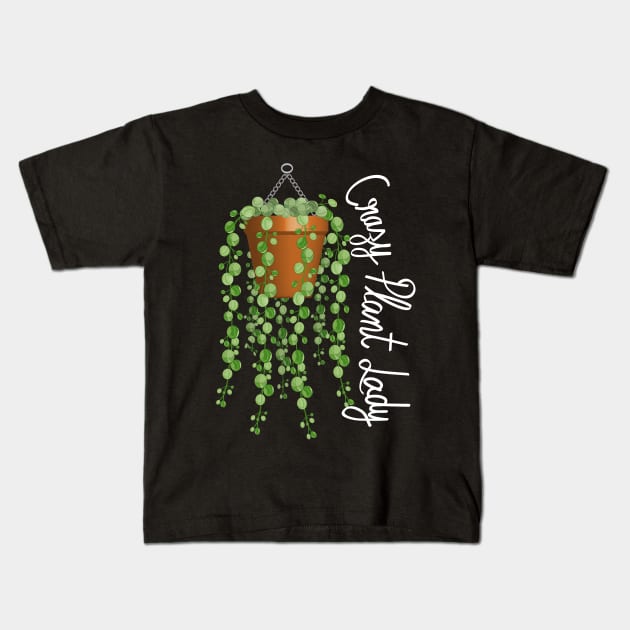 Crazy Plant Lady - Strings Of Pearls Kids T-Shirt by Designoholic